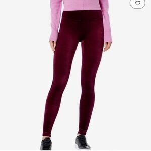 SPANX Velvet Rich Burgundy Leggings Size Medium